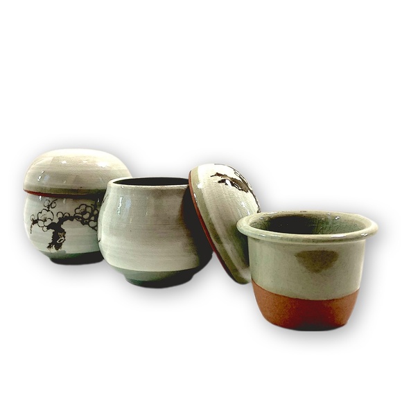 Other - Glazed Korean Tea Cup Set with Infuser (5-Pcs)